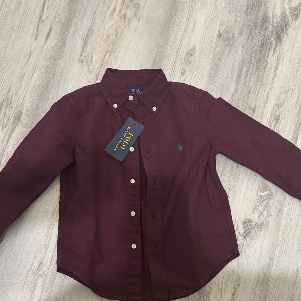 Polo by Ralph Lauren Kids Maroon Button Down Shirt